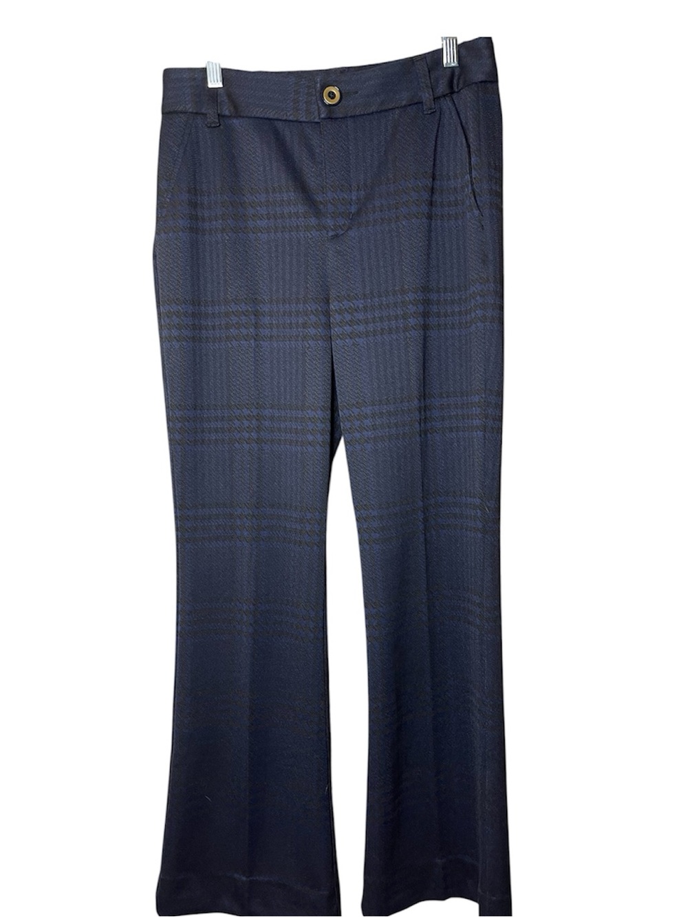 CAbi Ventura Navy Plaid Dress Pants Sz 6 - Picture 2 of 5